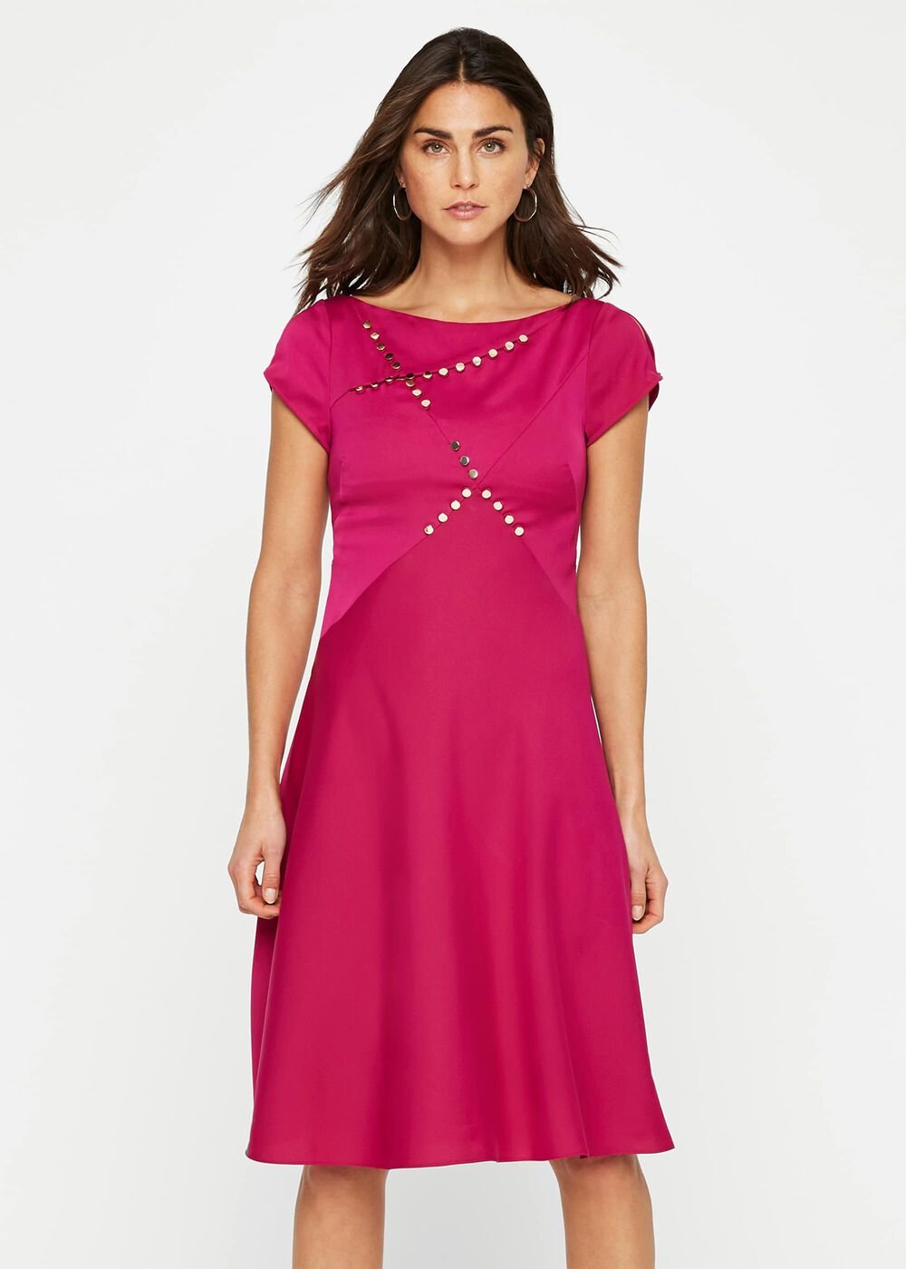 Delia Stud Detail Dress - Purple