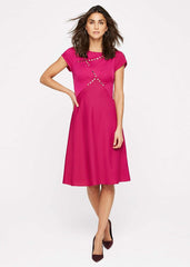 Delia Stud Detail Dress - Purple