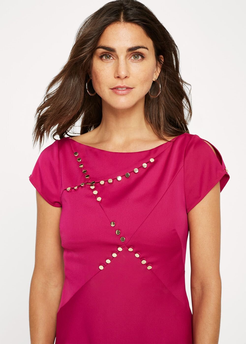 Delia Stud Detail Dress - Purple