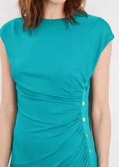 Kimi Stud Jersey Dress - Teal