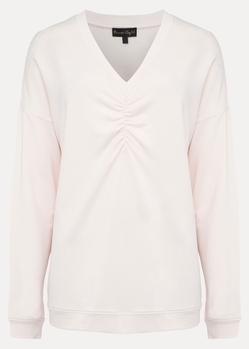 Ruched Front Sweat Top - Soft Pink