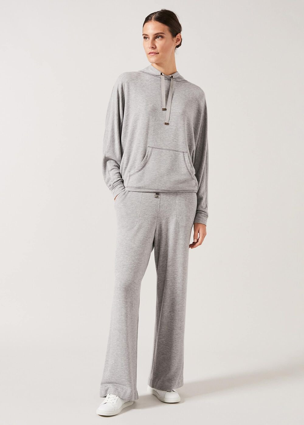 Hooded Sweat Top - Grey Marl