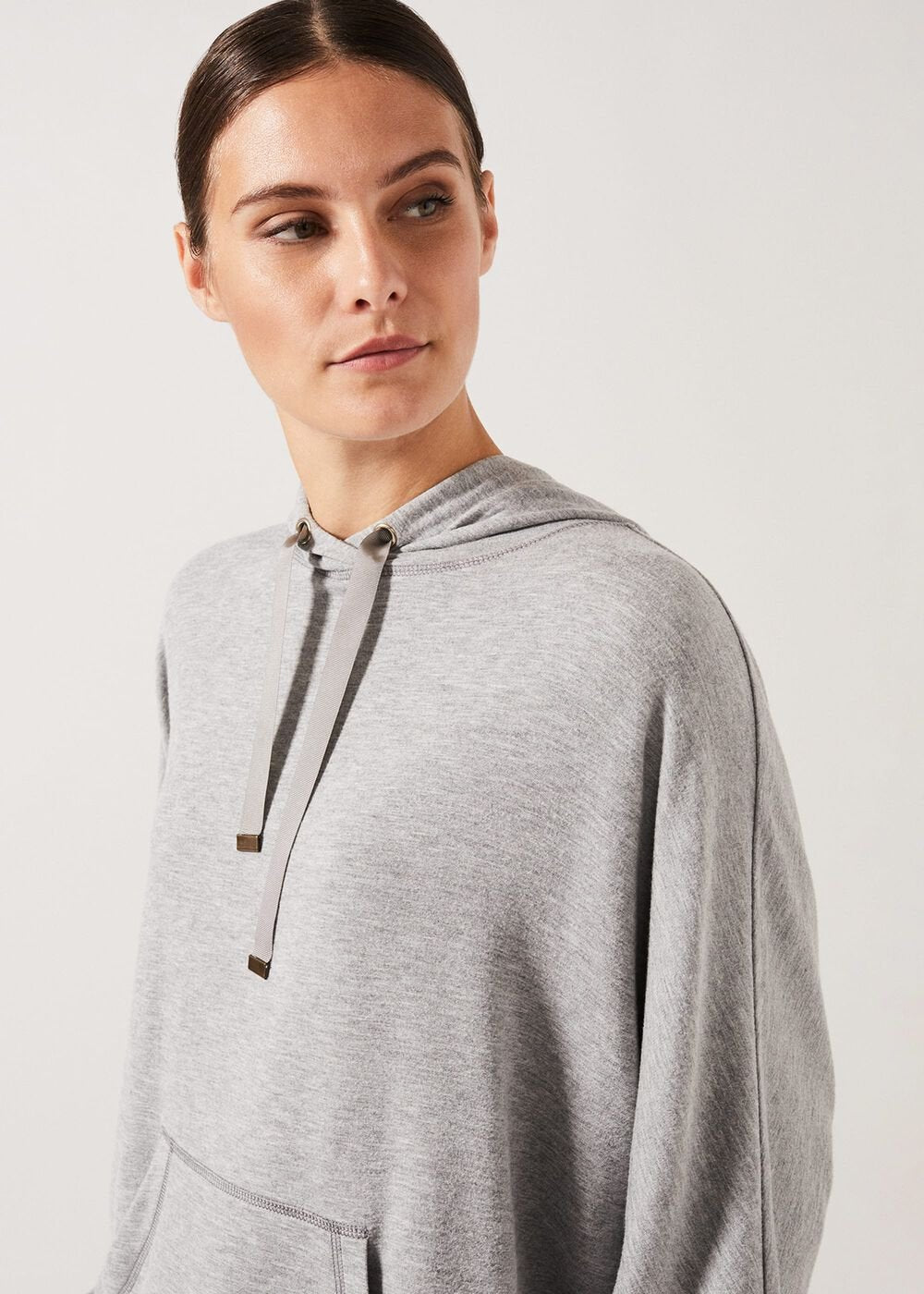 Hooded Sweat Top - Grey Marl