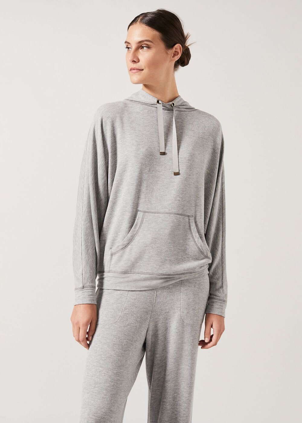Hooded Sweat Top - Grey Marl