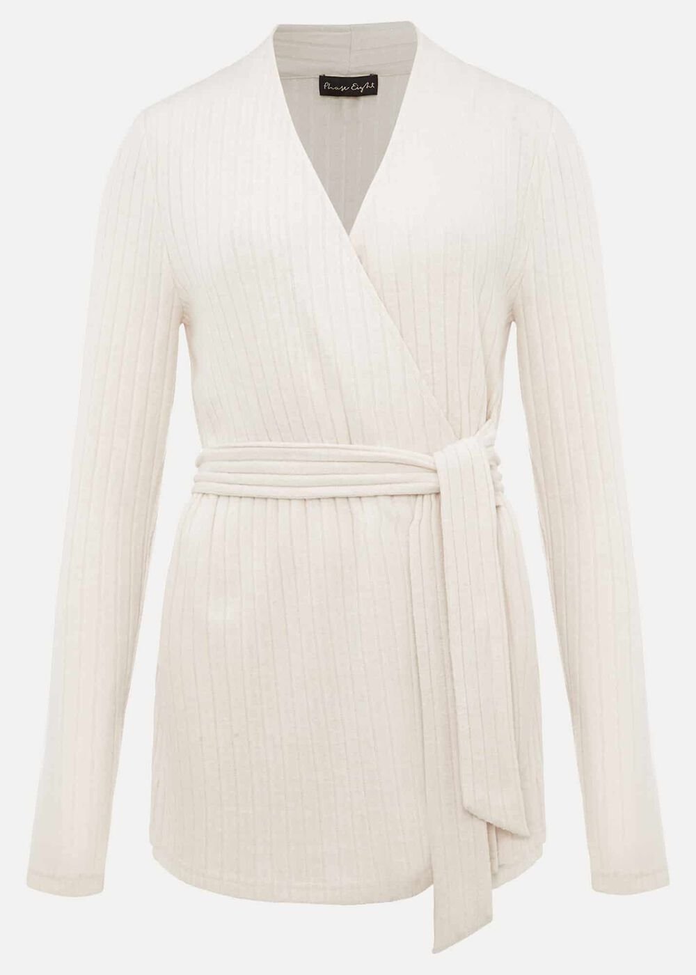 Deona Ribbed Wrap Top - Cream
