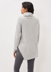 Nico Asymmetric Textured Jersey Top - Grey