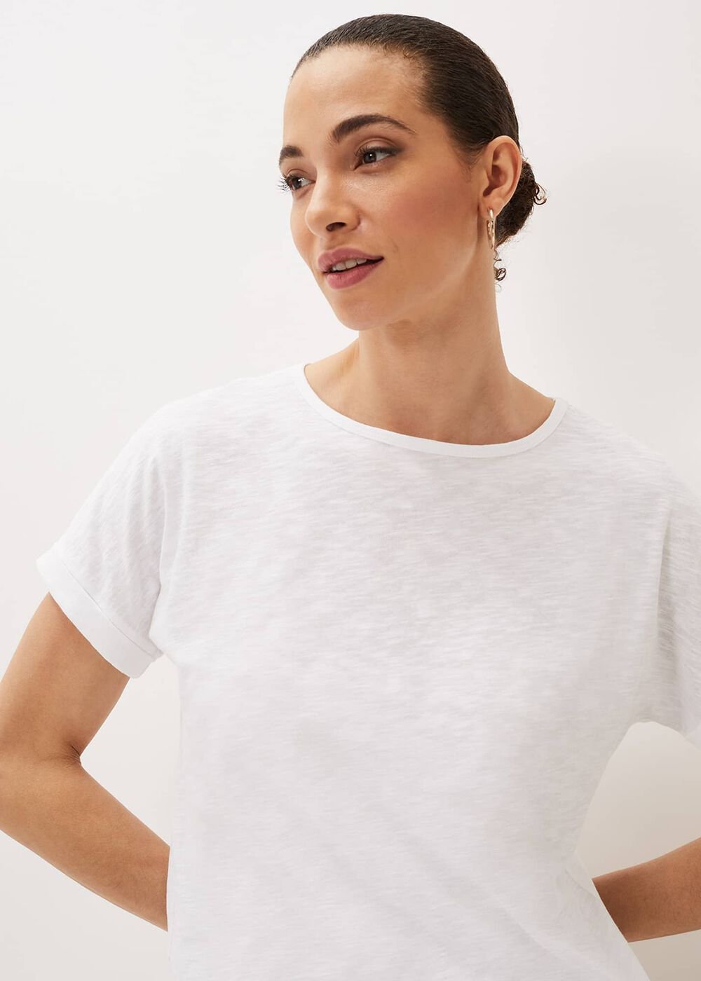 Elspeth Round Neck Top - White