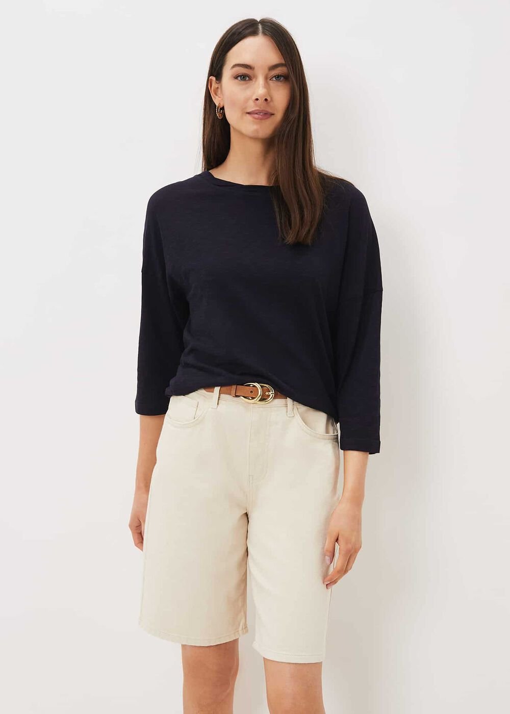Belle Twist Neck Top - Navy