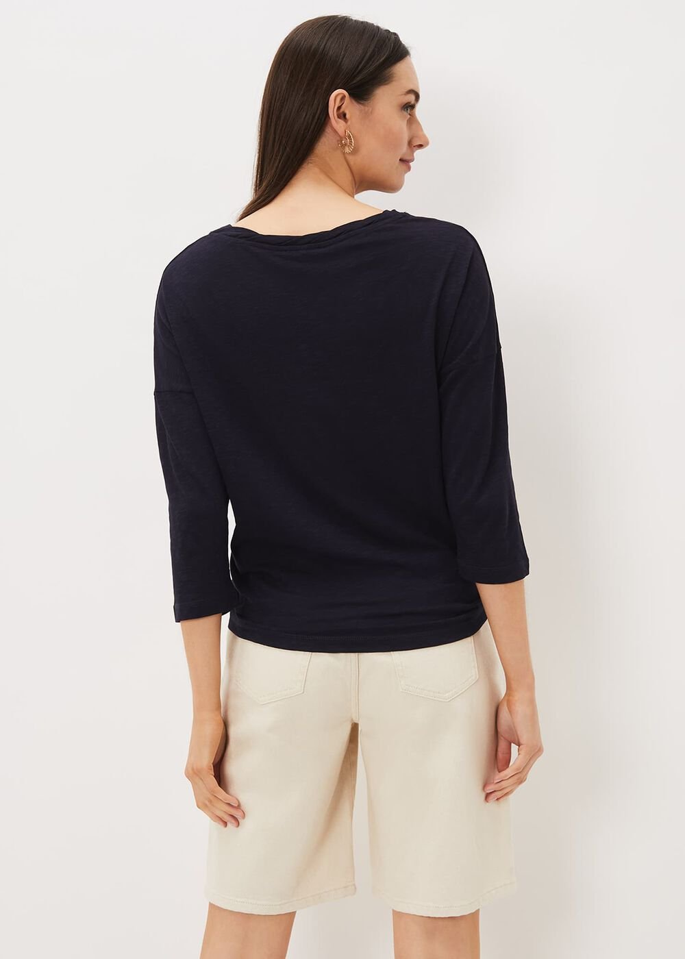Belle Twist Neck Top - Navy