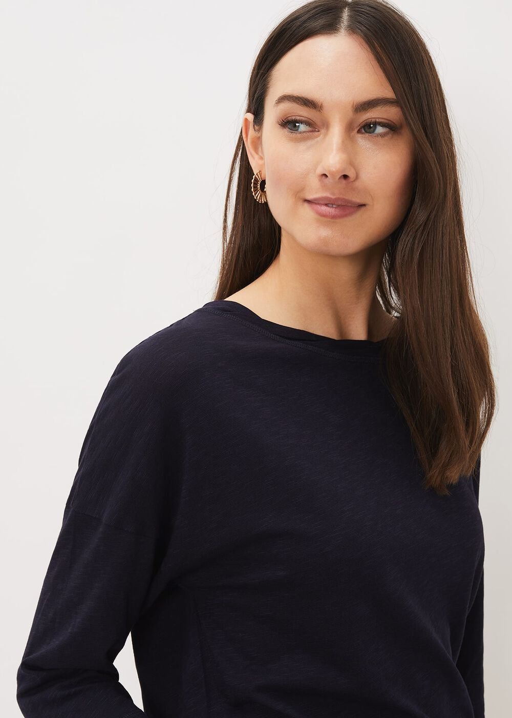 Belle Twist Neck Top - Navy