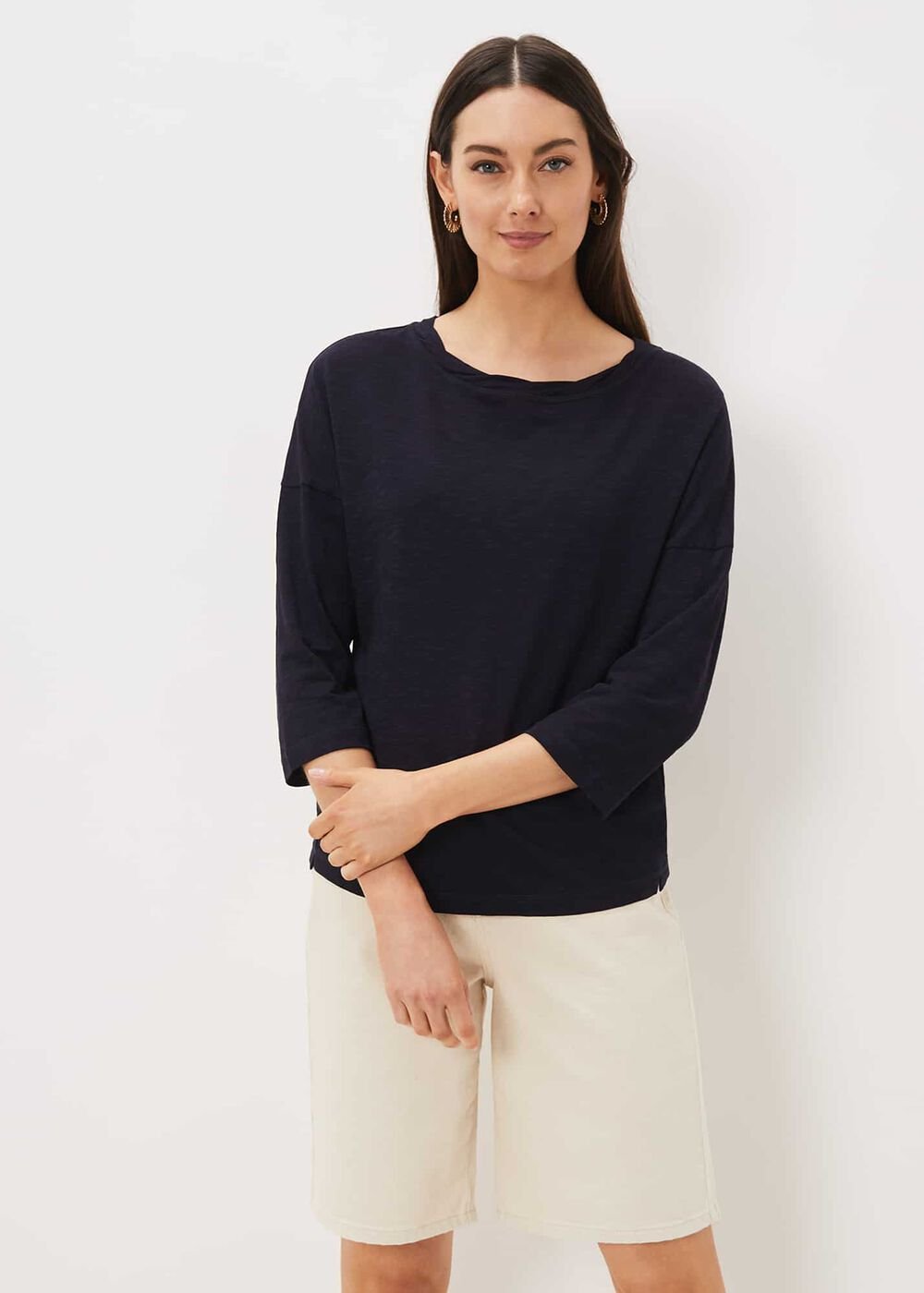 Belle Twist Neck Top - Navy