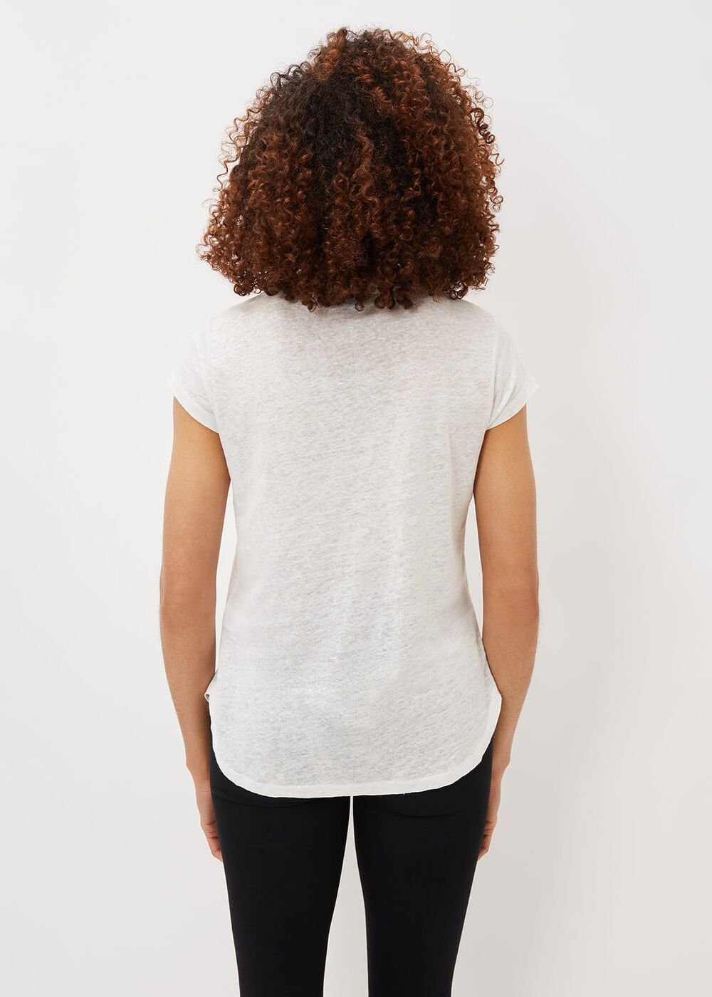 Emera Linen V-Neck Top - Ivory