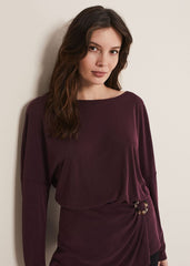 Lusinda Trim Detail Top - Aubergine
