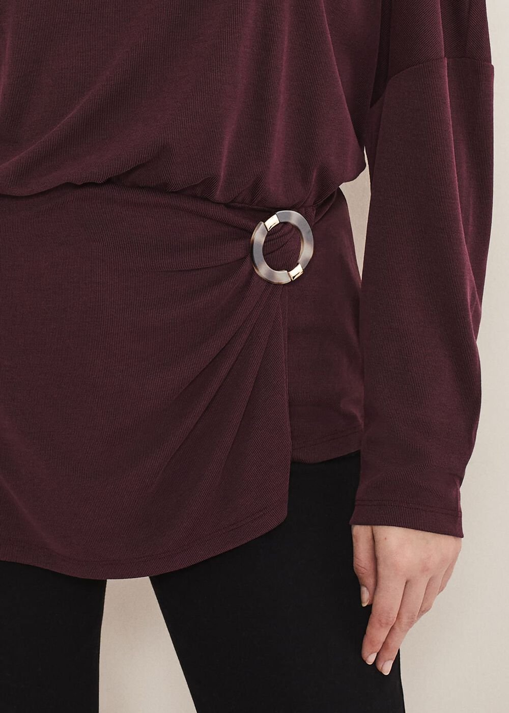 Lusinda Trim Detail Top - Aubergine