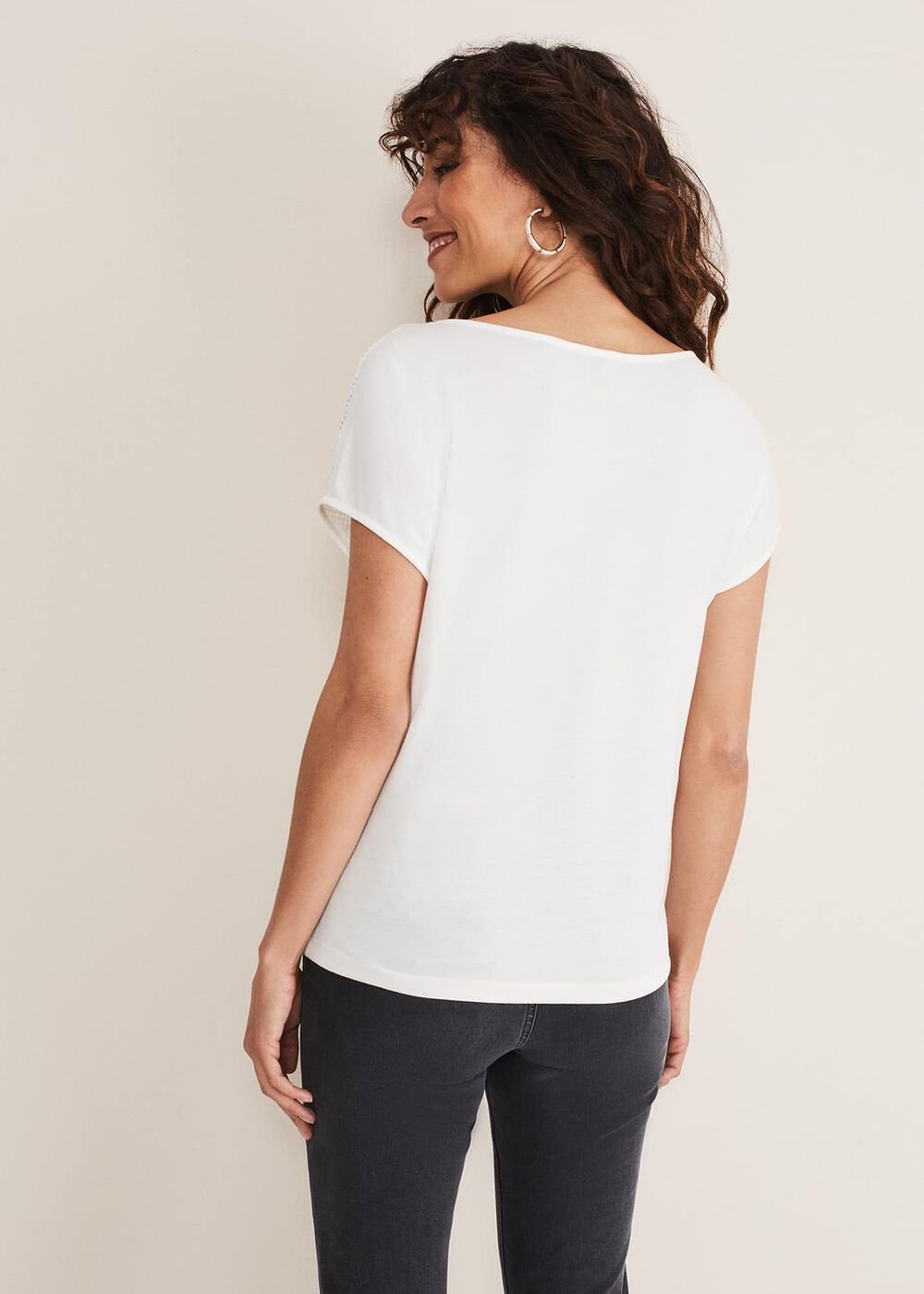Ulla Placement Burnout Top - Ivory