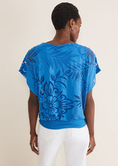 Rubi Burnout Top - Sapphire Blue