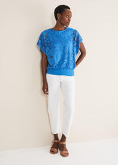 Rubi Burnout Top - Sapphire Blue