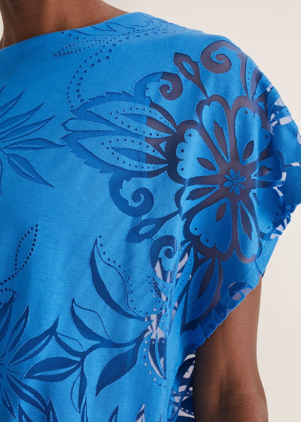 Rubi Burnout Top - Sapphire Blue