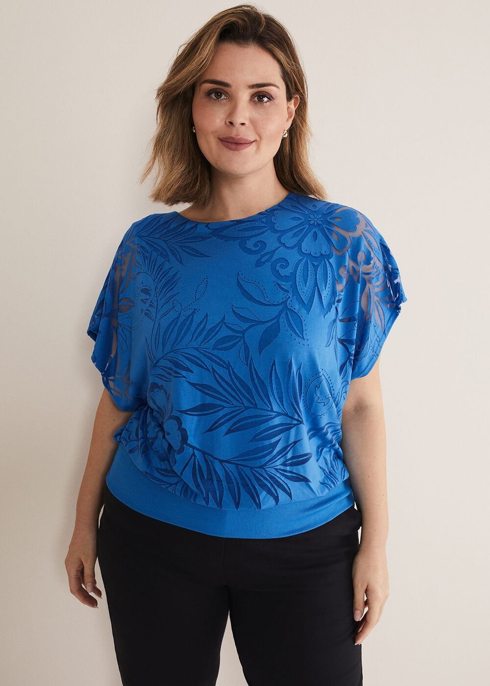 Rubi Burnout Top - Sapphire Blue