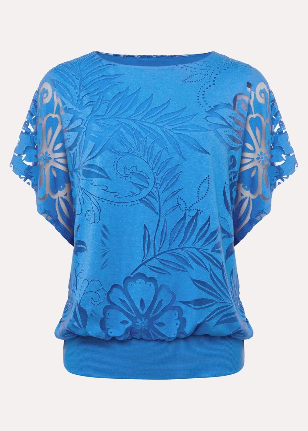 Rubi Burnout Top - Sapphire Blue