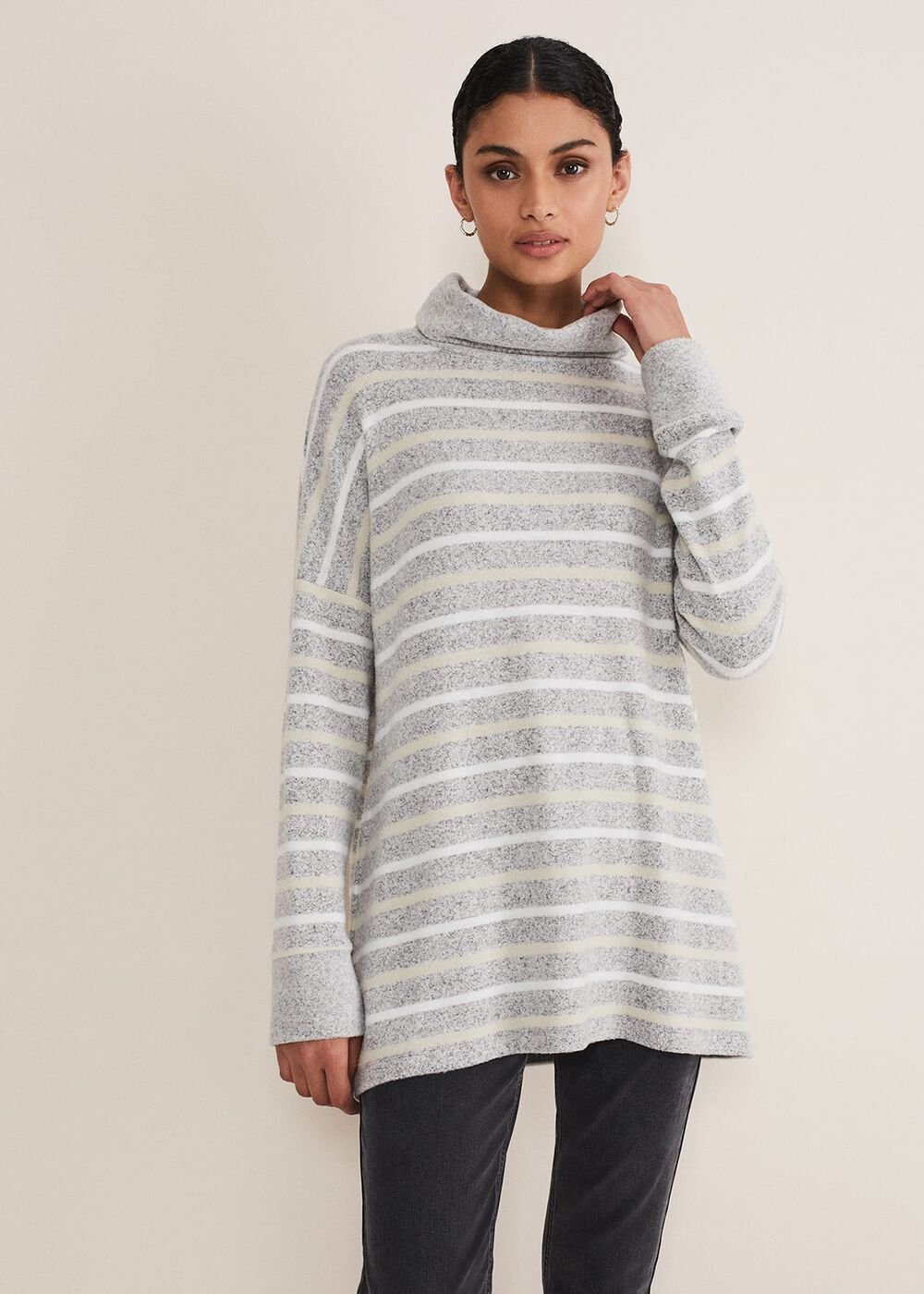 Leya Stripe Snuggle Top - Grey Multi