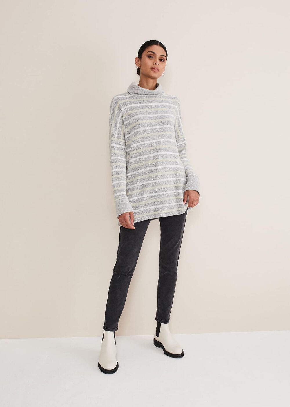 Leya Stripe Snuggle Top - Grey Multi