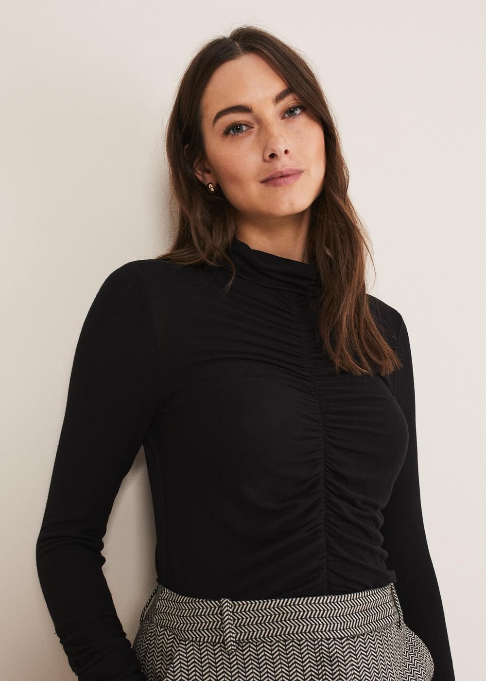 Anabelle Ruched Top - Charcoal
