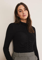 Anabelle Ruched Top - Charcoal