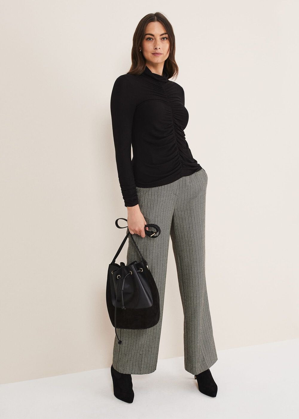 Anabelle Ruched Top - Charcoal