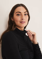 Anabelle Ruched Top - Charcoal