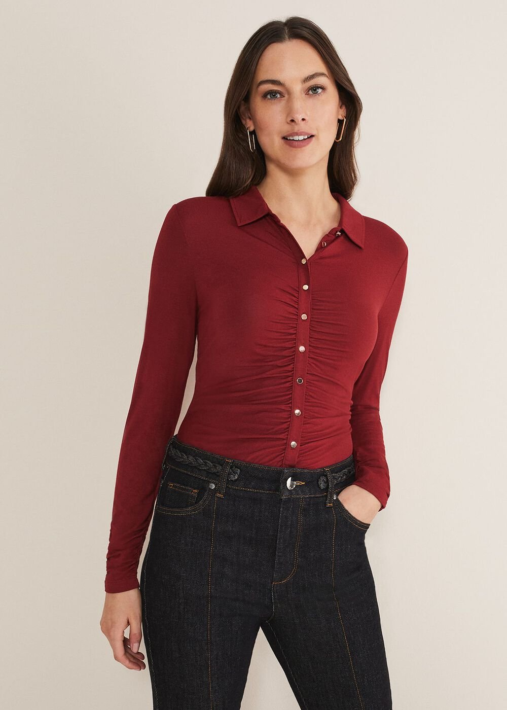 Violla Ruched Top - Red