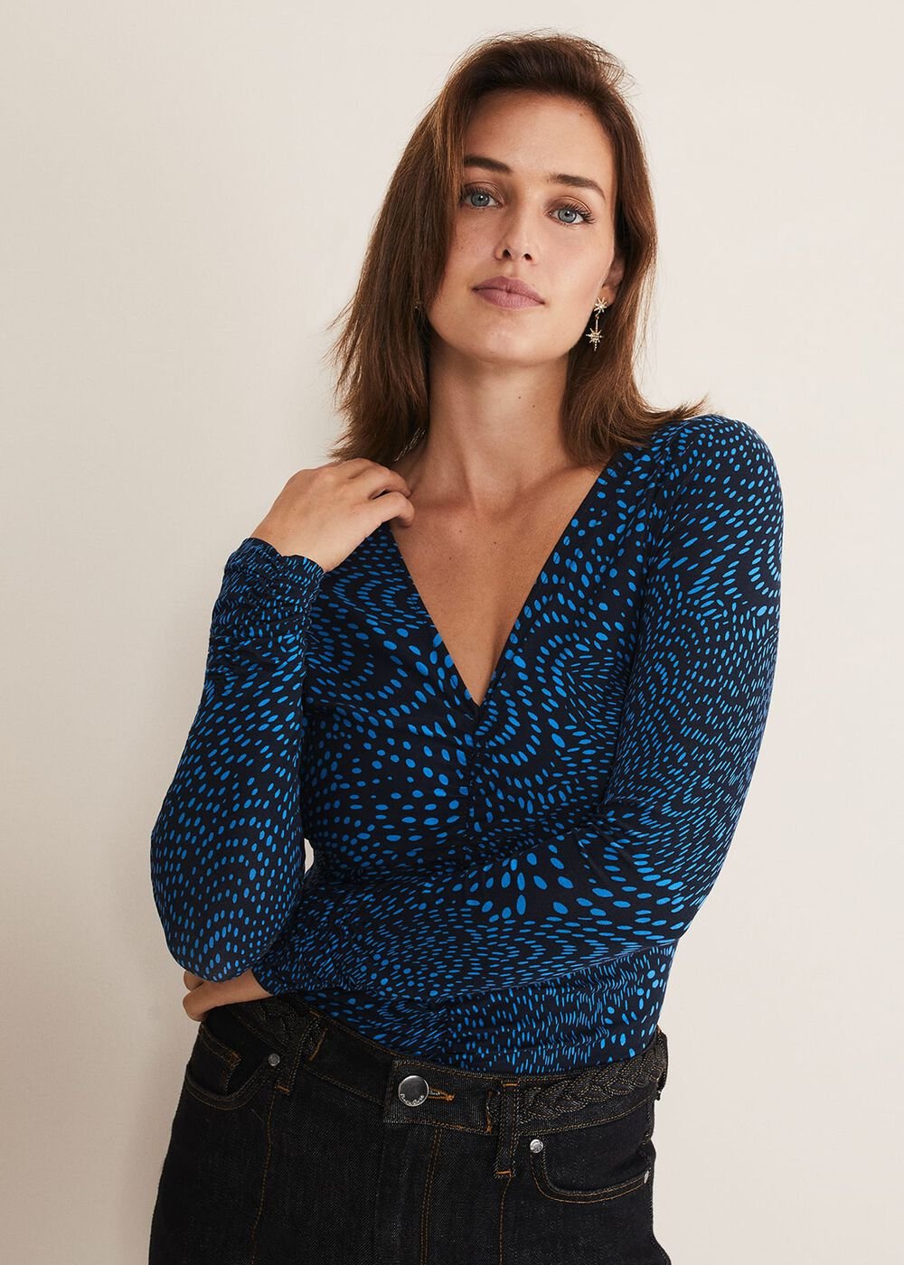 Pinna Ruched Top - Cobalt/Navy