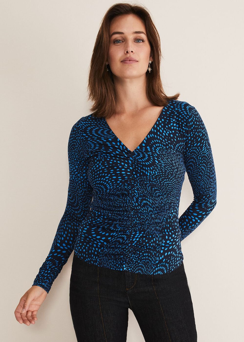 Pinna Ruched Top - Cobalt/Navy