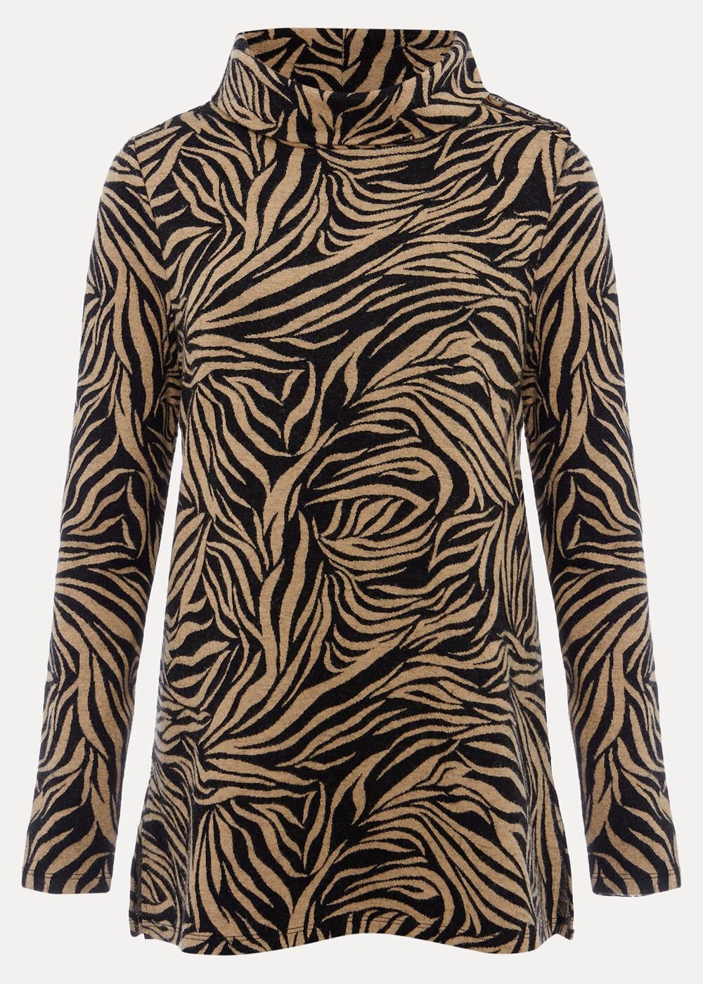 Nerissa Animal Print Snuggle - Camel/Black