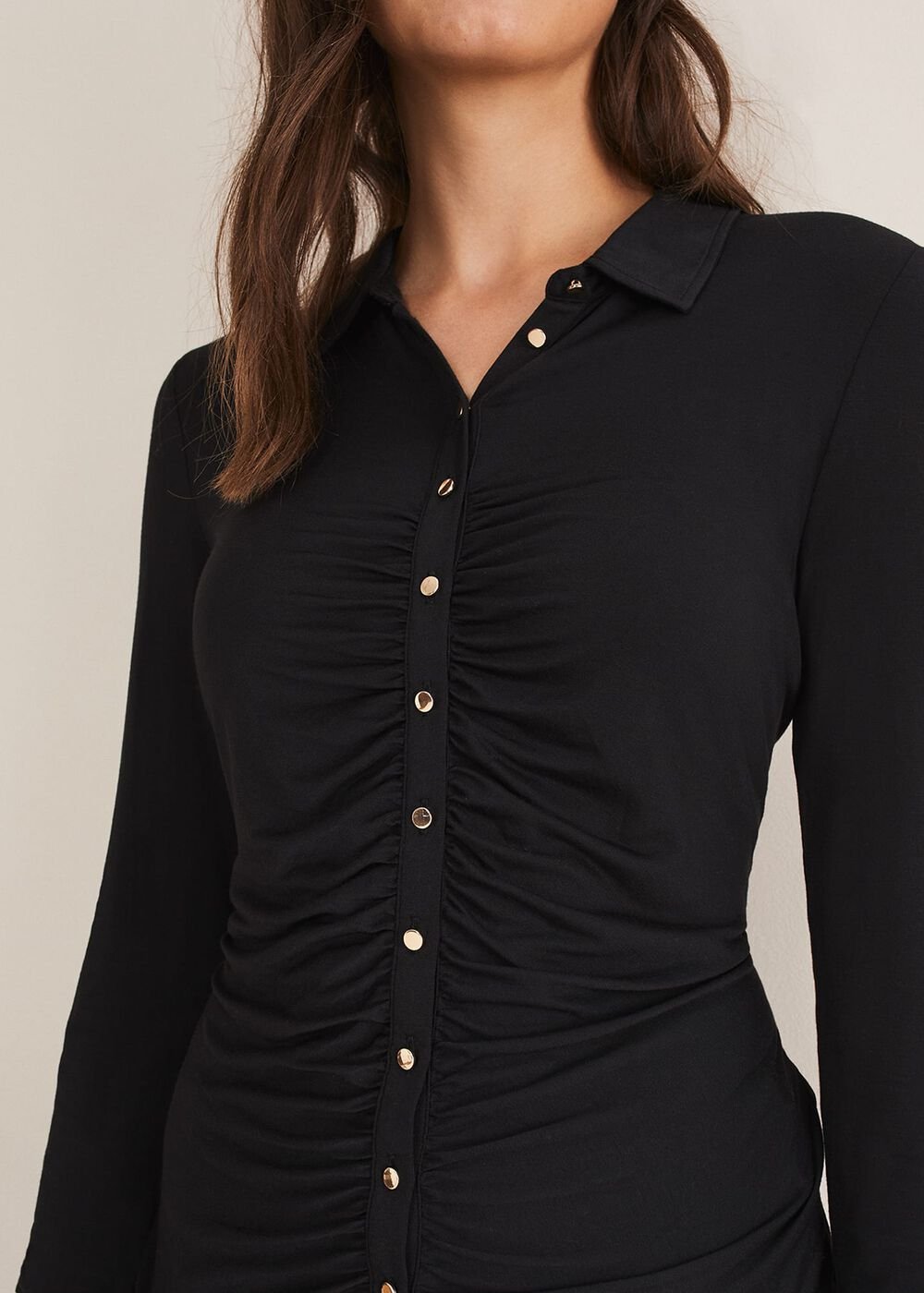 Violla Ruched Top - Black