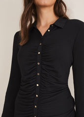 Violla Ruched Top - Black