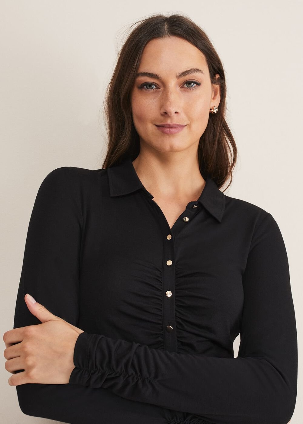 Violla Ruched Top - Black