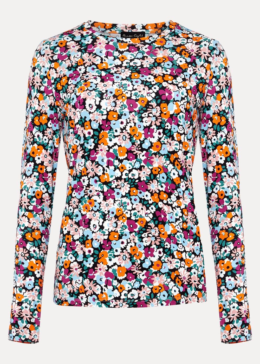 Serena Jersey Ditsy Top - Multi-Coloured