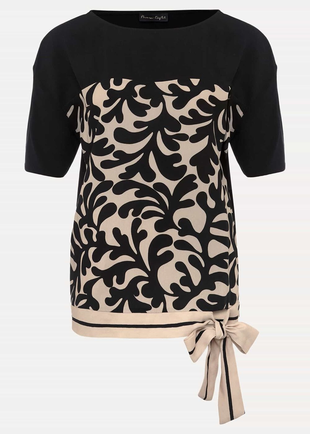 Arie Abstract Top - Stone/Black