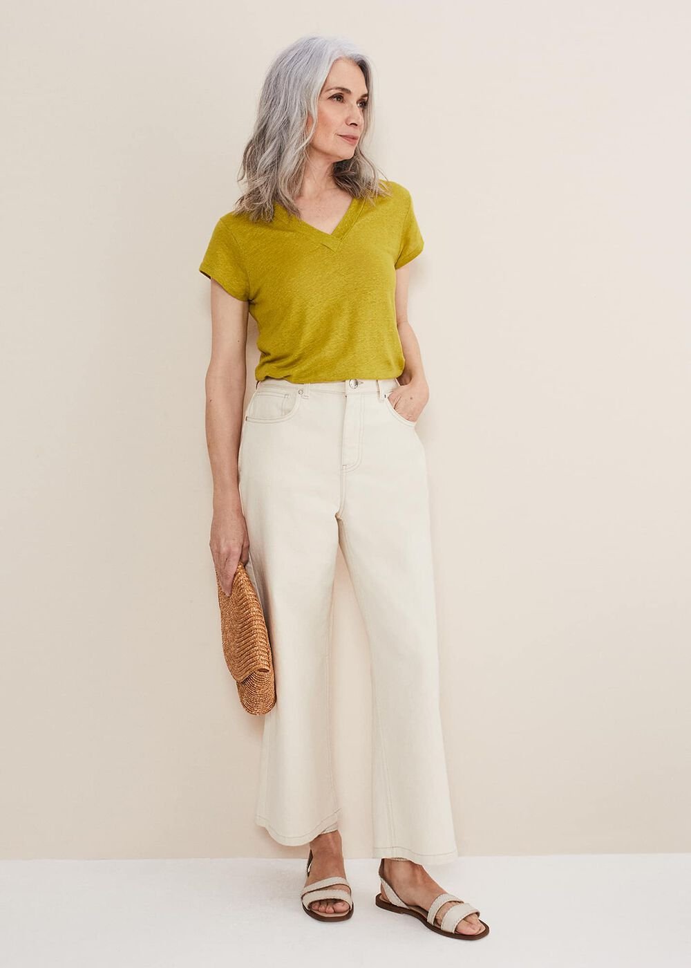 Emera V Neck Top - Lime