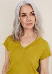 Emera V Neck Top - Lime