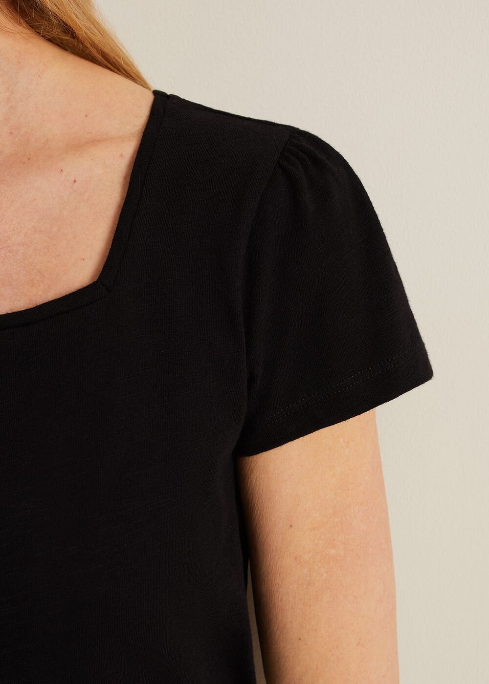 Bella Square Neck Top - Black