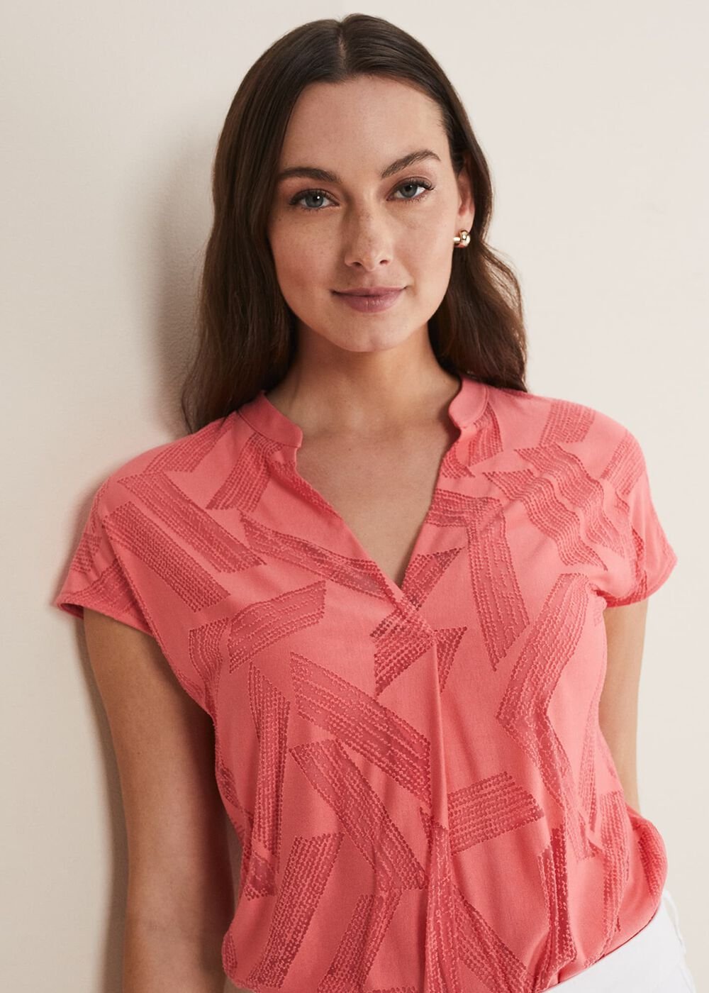 Mylah Burnout Abstract Top - Apricot