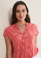 Mylah Burnout Abstract Top - Apricot