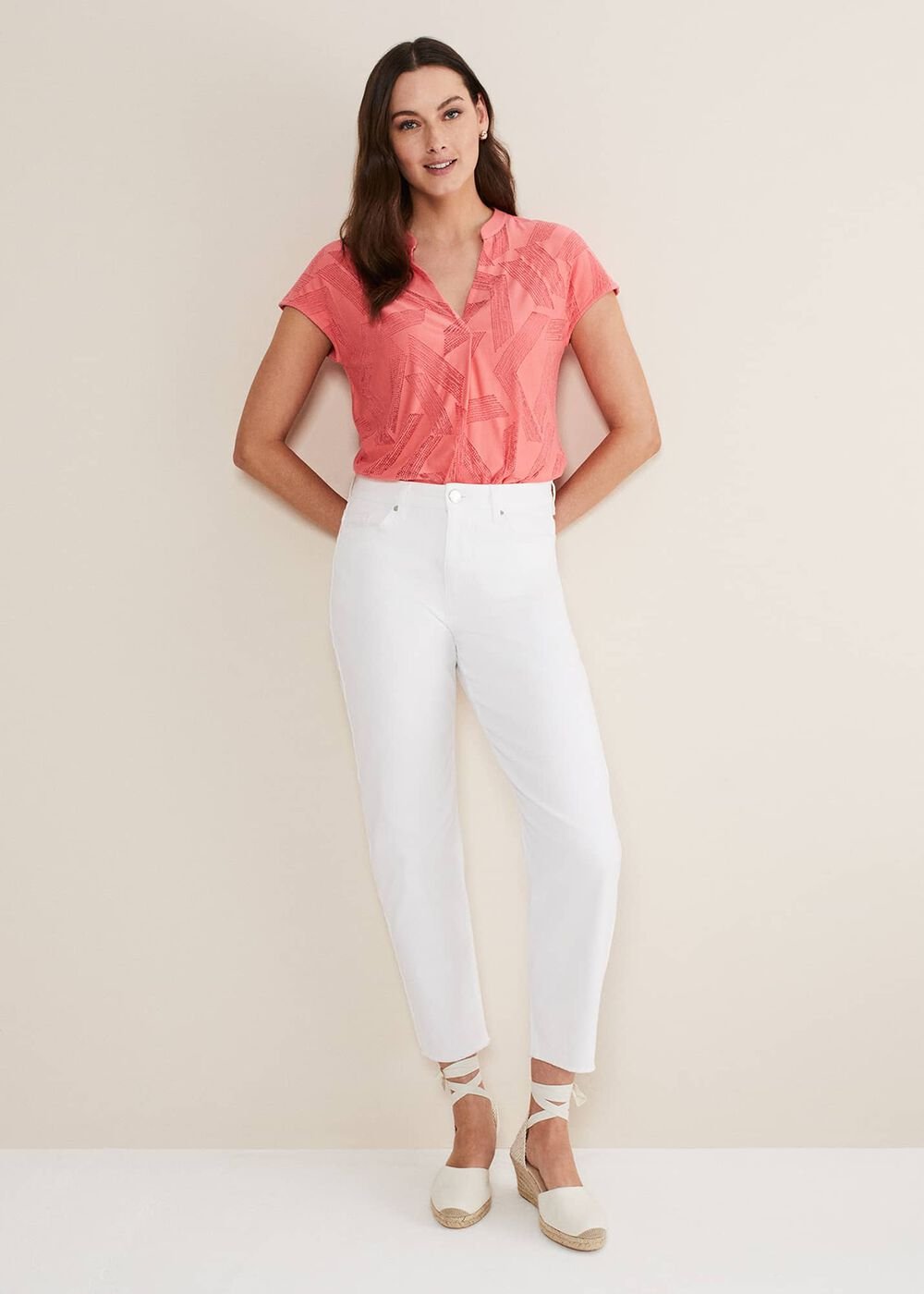 Mylah Burnout Abstract Top - Apricot