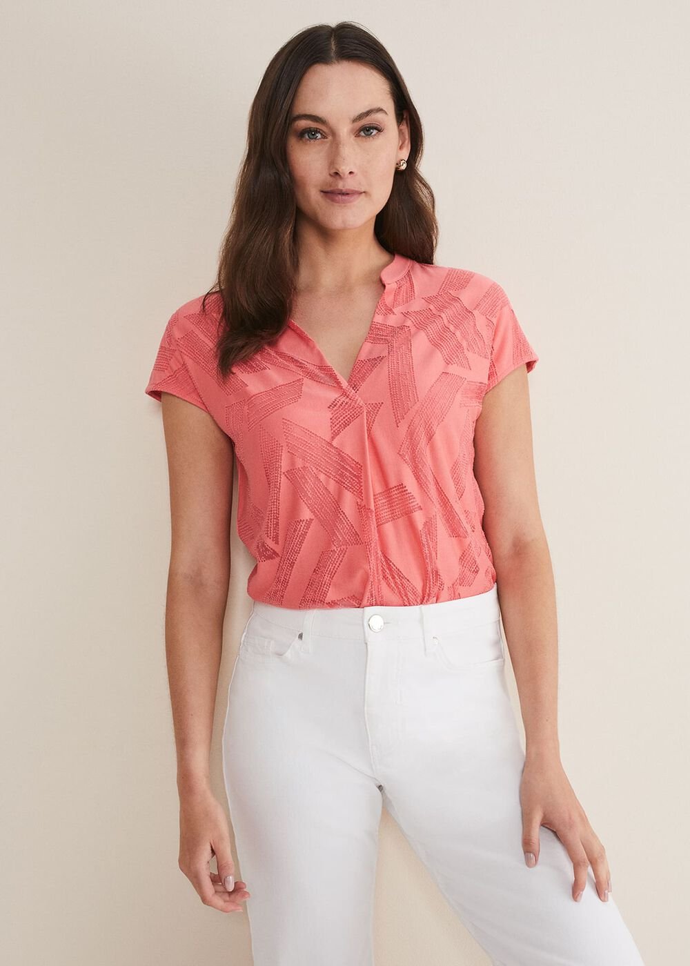 Mylah Burnout Abstract Top - Apricot