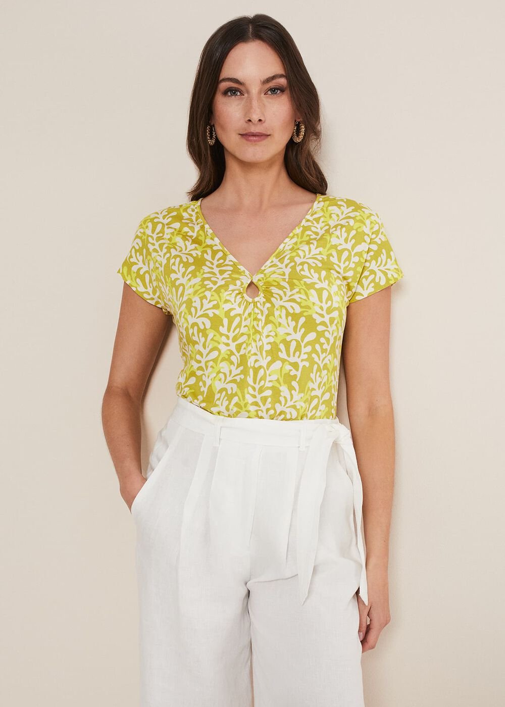 Rena Keyhole Top - Yellow