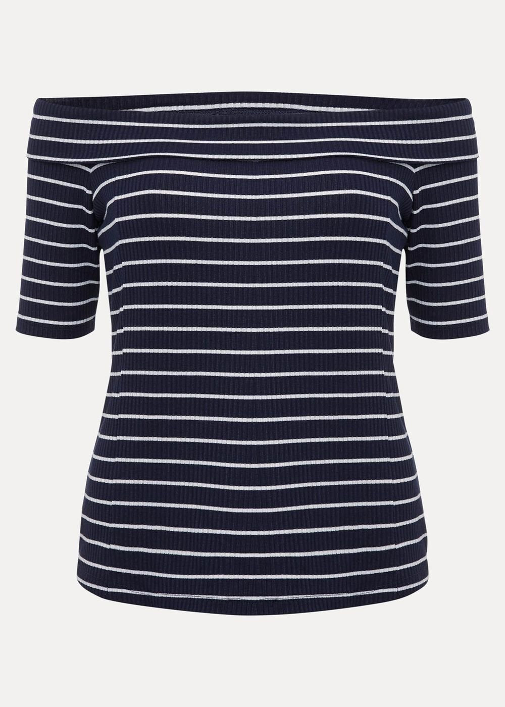 Taylah Striped Bandeau Top - Navy/Ivory