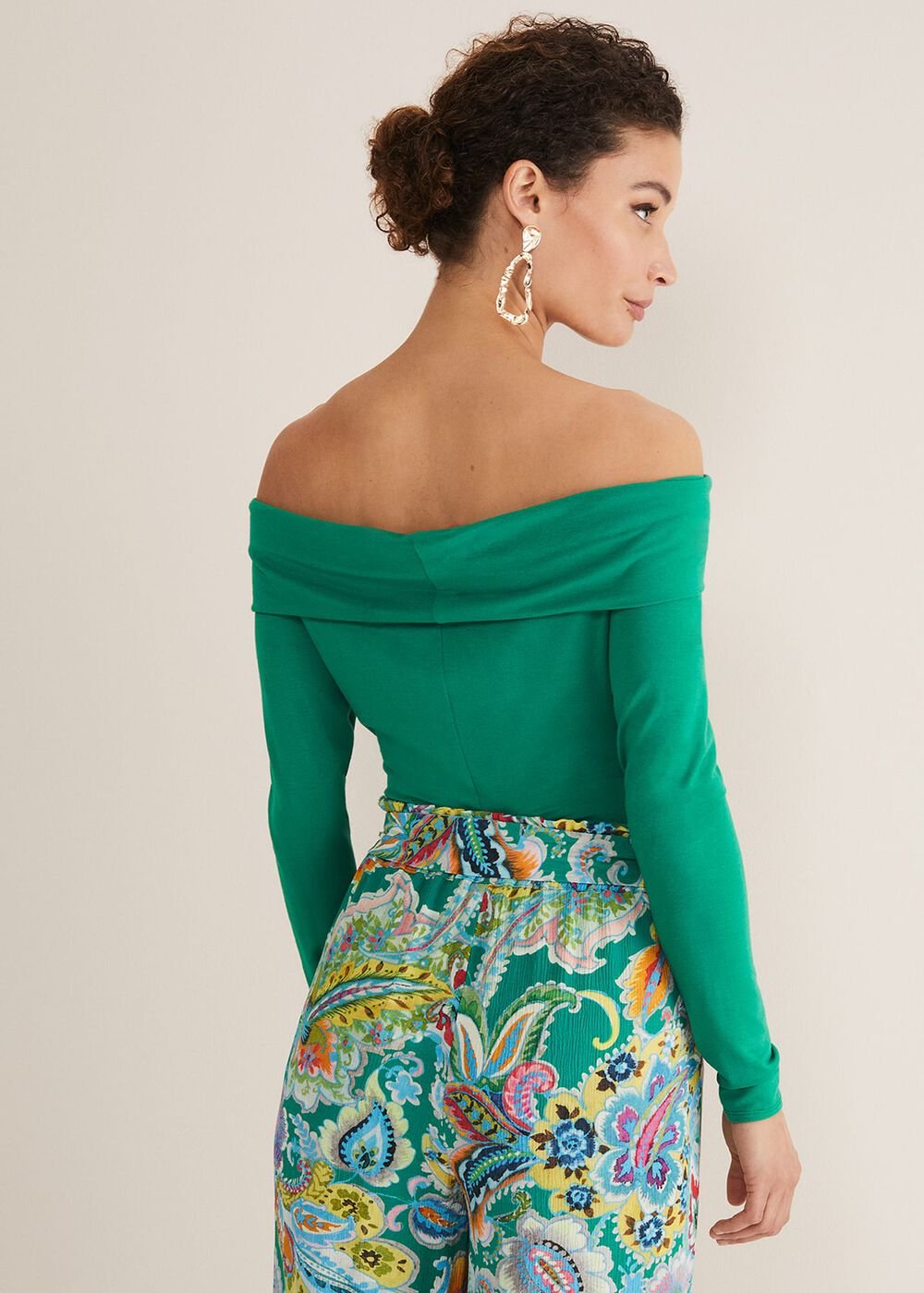 Emili Bardot Top - Green