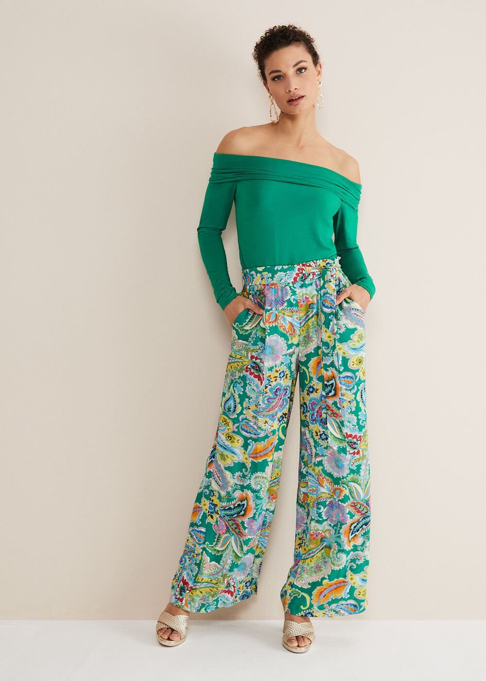 Emili Bardot Top - Green
